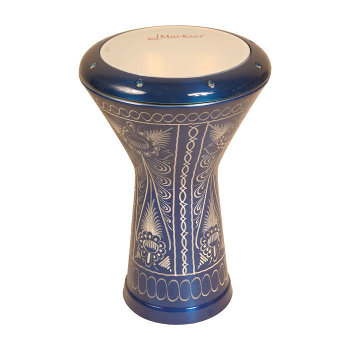 ALUMINUM DOUMBEK, BLUE with ERZINCAN ETCHING SATISFACTION GUARANTEED!